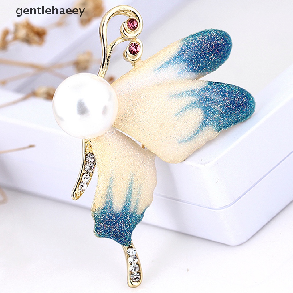 Trâm Cài Áo Hình Bươm Bướm Đính Đá Pha Lê Dễ Thương Cho Nữ