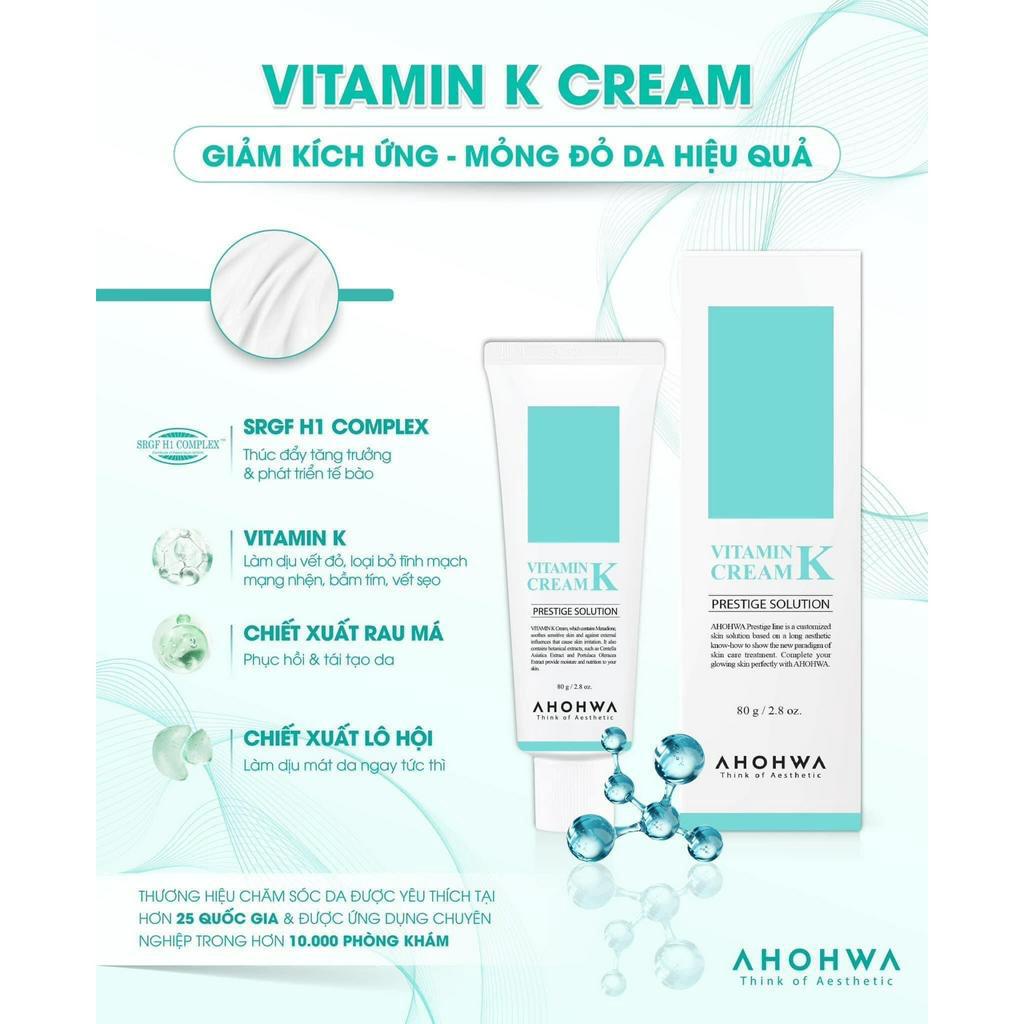 AHOHAW Vitamin K Cream: Kem giảm mỏng đỏ, giãn mao mạch & phục hồi da.