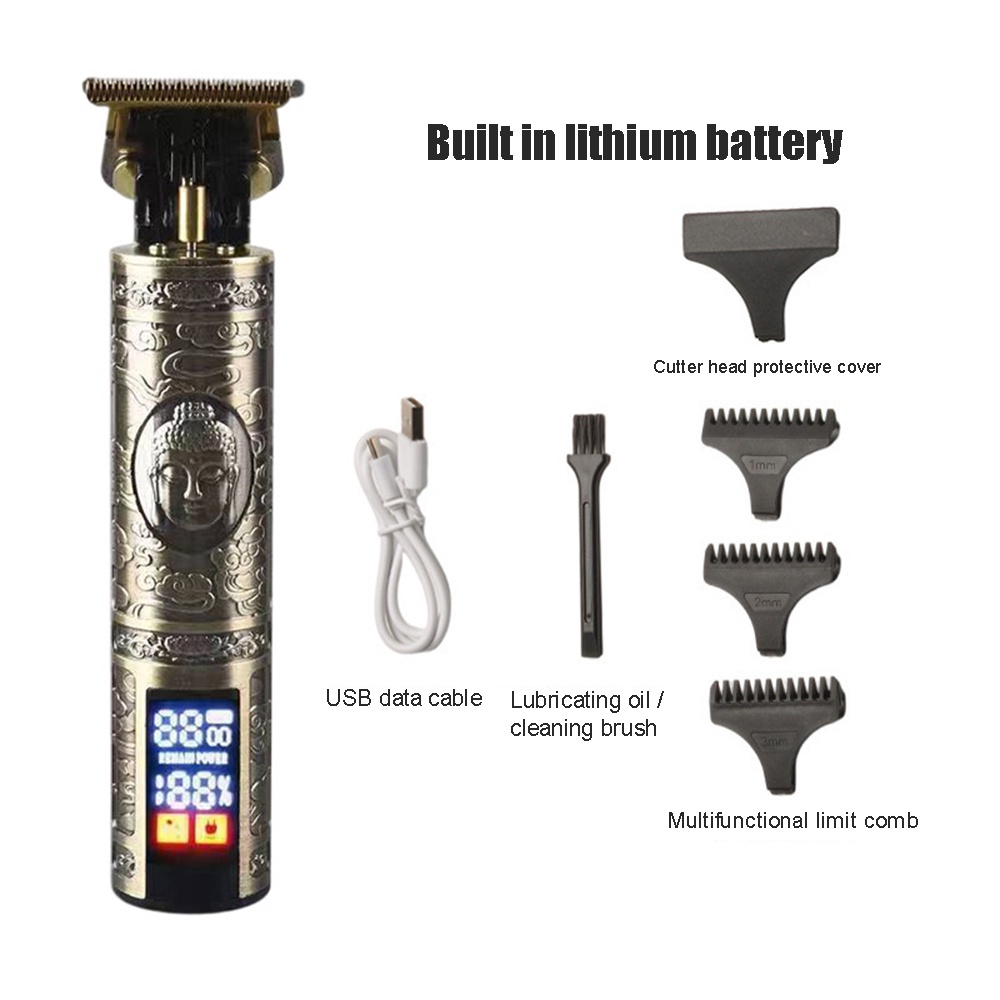 Máy cạo râu Cắt Tóc T9 Không Lõi Có Màn Hình Hiển Thị Phong Cách Retro Cho Nam