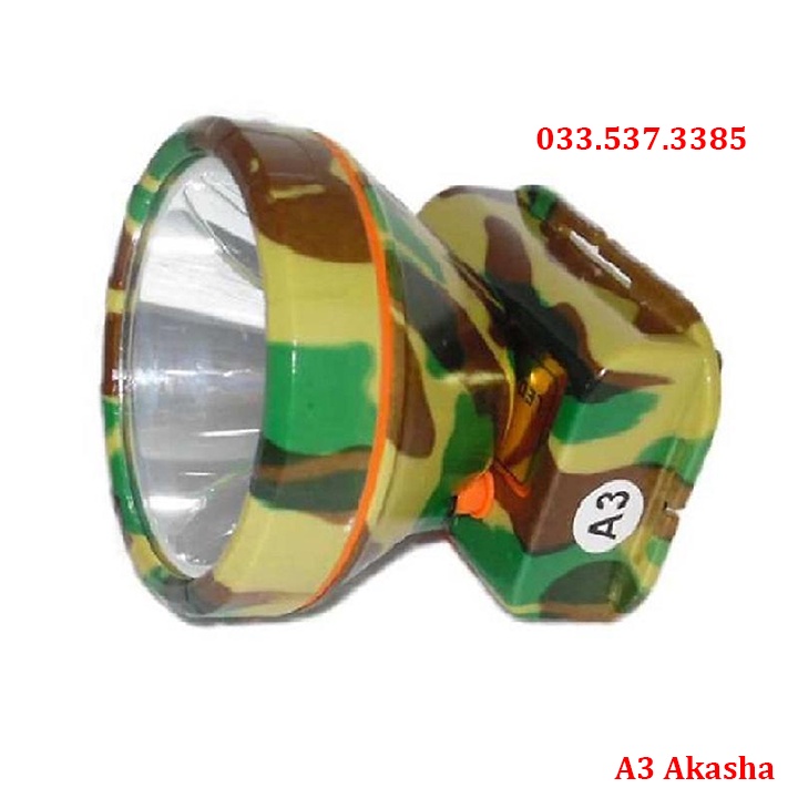 Đèn pin đội đầu, đèn pin đeo đầu A3 AKASHA đa năng chiếu sáng xa