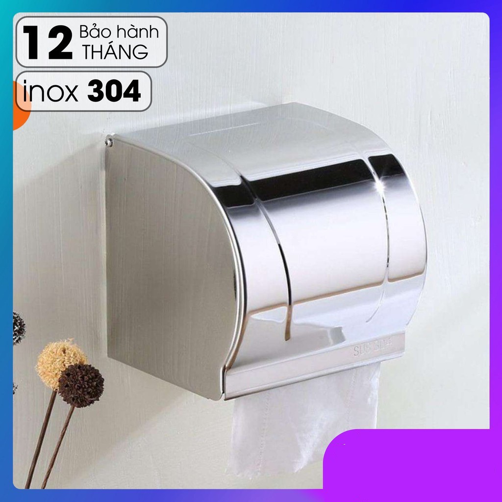 Hộp đựng giấy vệ sinh inox 304 gắn tường cao cấp, chống ướt giấy không hoen gỉ trong môi trường chất tẩy rửa HG04