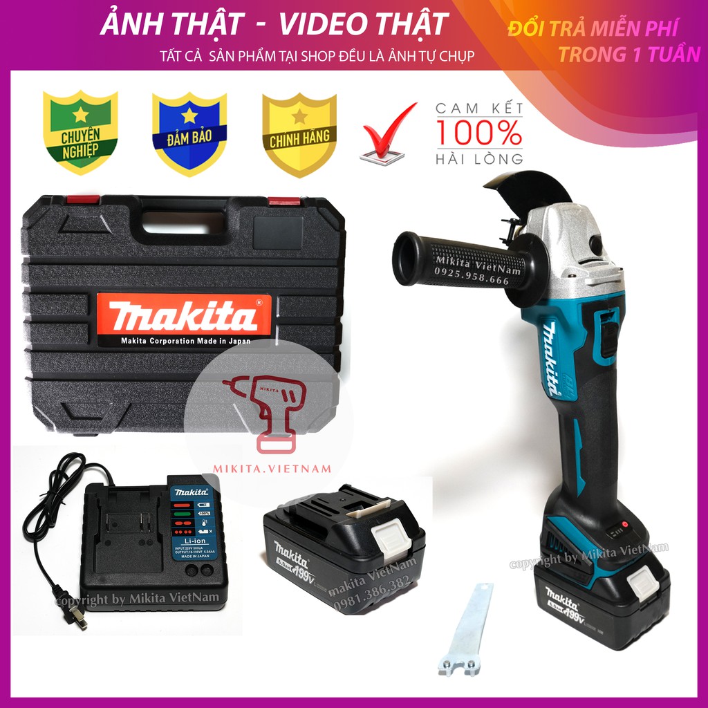 MÁY MÀI PIN MAKITA 199V - ĐỘNG CƠ KHÔNG CHỔI THAN