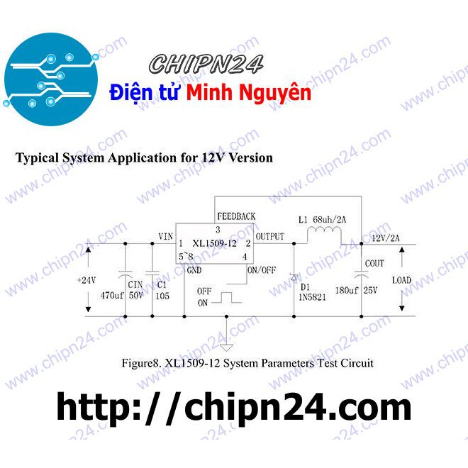 [2 CON] IC XL1509-12V SOP-8 (SMD Dán) (XL1509 1509 12V)