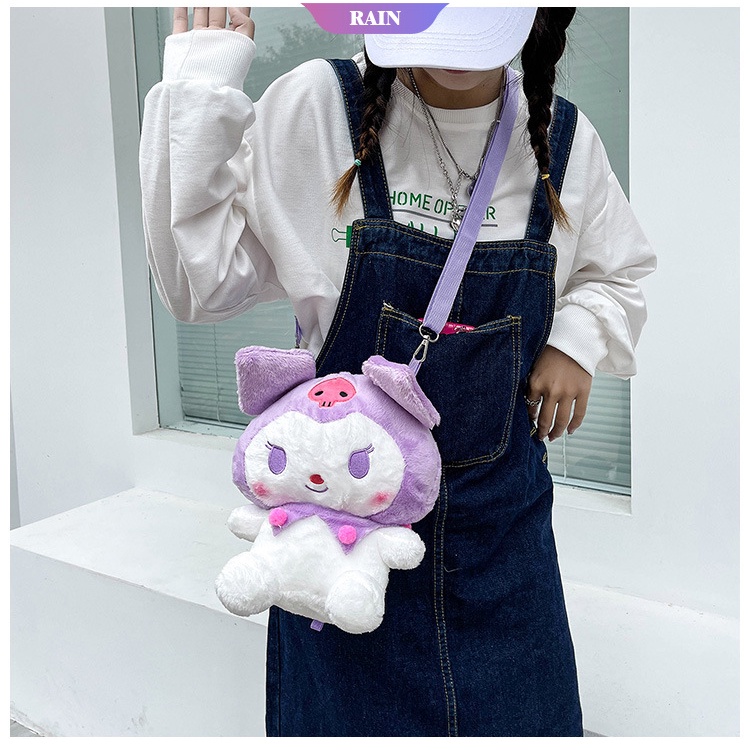 SANRIO Balo Đeo Vai Hình Cinnamoroll Kuromi Nhồi Bông Dễ Thương Cho Bé Gái