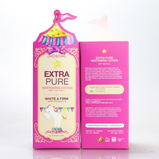 [NEW] Sữa dưỡng thể trắŉg da Extra Pure White Lotion SPF 100 PA++