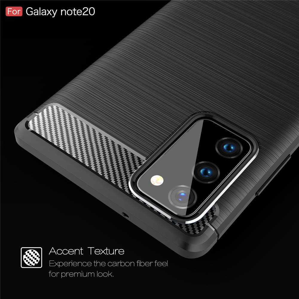 Lenuo cho Samsung Galaxy Note 20 5G, S20 FE, S20 Fan Edition 5G, M51, M31s, Note 20 5G, M01 Lite, A31, A21s, M21, M30s, A90 5G, A20s, A81, M60s, Note 10 Lite, A01, A41, A51, A71 Ốp lưng điện thoại di động được chải bằng sợi carbon silicon Ốp lưng TPU mềm