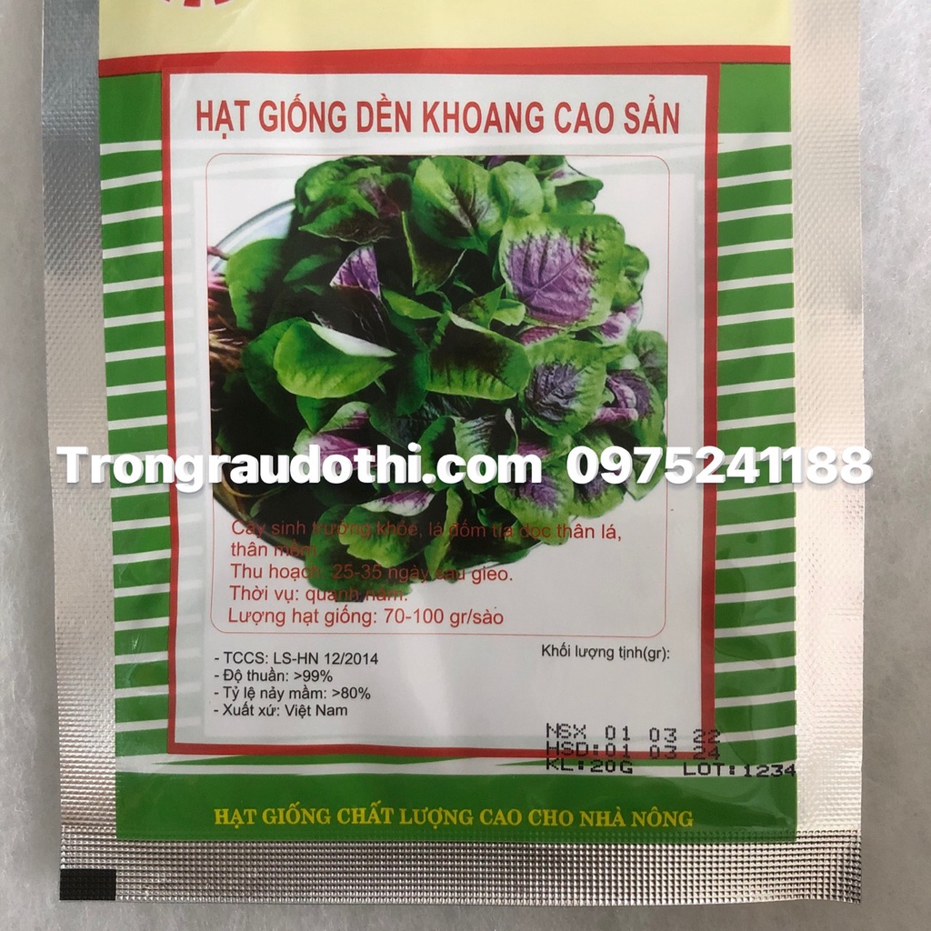 Hạt giống rau dền đỏ, rau dền xanh, rau dền khoang các loại