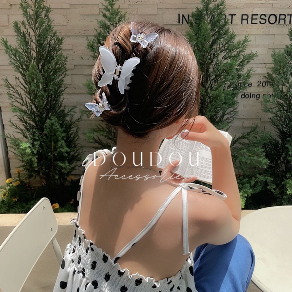 Kẹp tóc bươm bướm DOUDOU Cặp tóc càng cua Kẹp nơ hình bướm 4.5cm Hot trend phong cách Hàn Quốc thời trang ZJ038