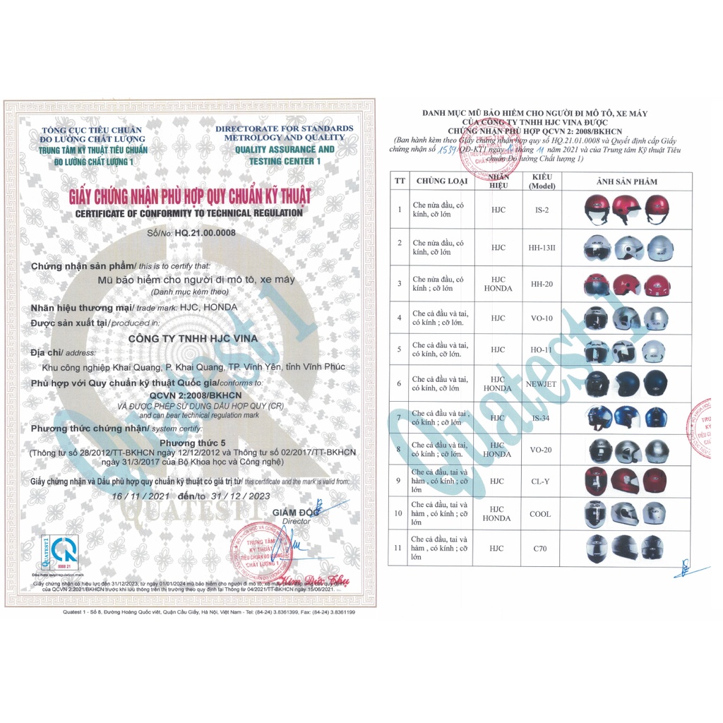 Mũ bảo hiểm nửa đầu kính ẩn HJC IS-2V chính hãng