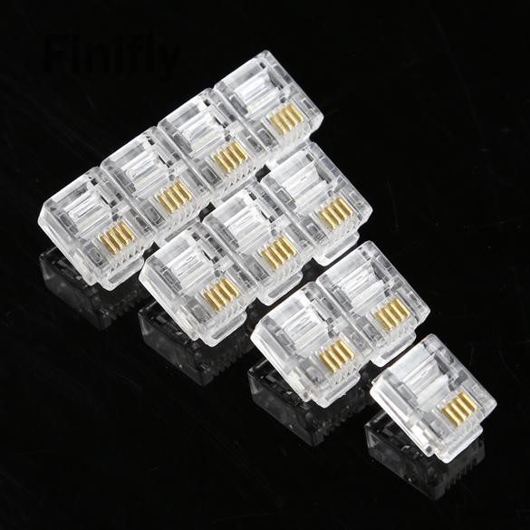 Đầu Nối Rj11 Rj-11 6p4c 100x 4 Pin | BigBuy360 - bigbuy360.vn