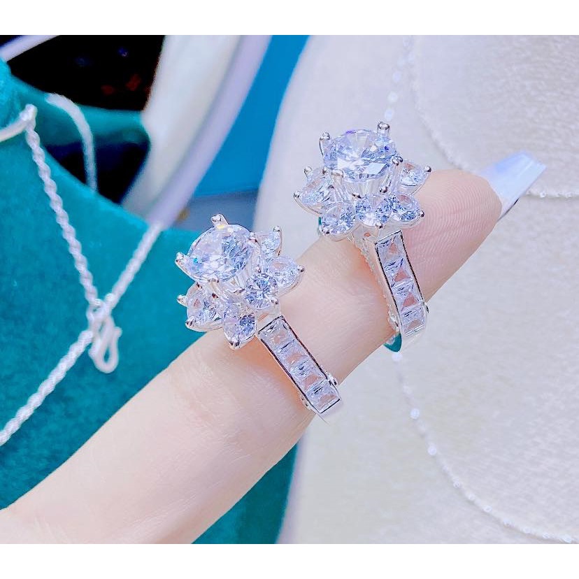 Nhẫn nữ - nhẫn đá cao chuẩn bạc ta s99 - Thanh bạc
