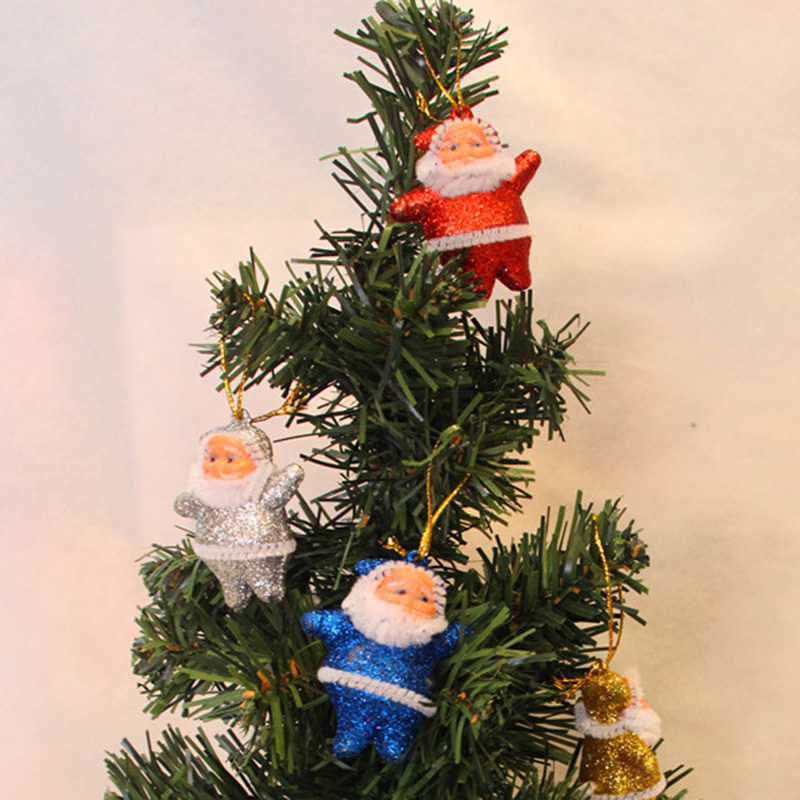 Bộ 6 phụ kiện hình ông già noel trang trí cây thông giáng sinh độc đáo