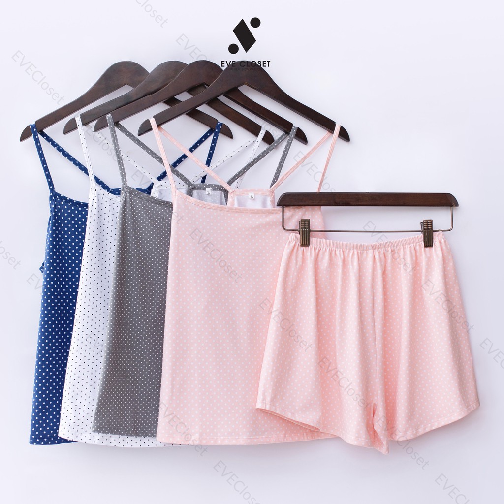 Đồ bộ mặc nhà thun cotton, Đồ bộ thun nữ, Áo thun Quần đùi ngủ Homewear - EveCloset