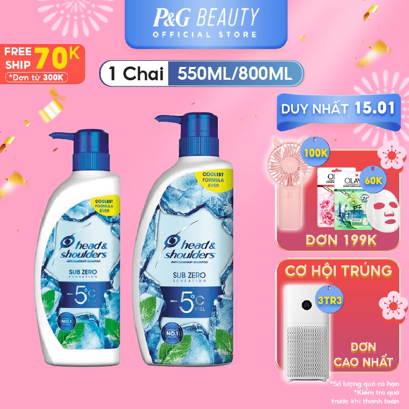 Dầu gội Head &amp; Shoulders làm sạch gàu subzero 550ml