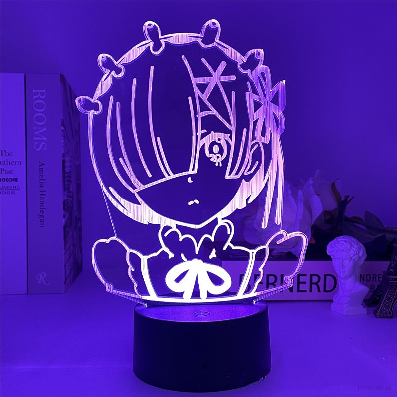 Đèn Ngủ Bằng Acrylic Hình Anime Zero Kara Hajimeru Isekai Seikatsu Dùng Trang Trí