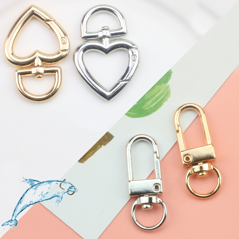 Móc Khóa Hình Trái Tim/Tôm Bằng Hợp Kim Làm Trang Sức Thủ Công