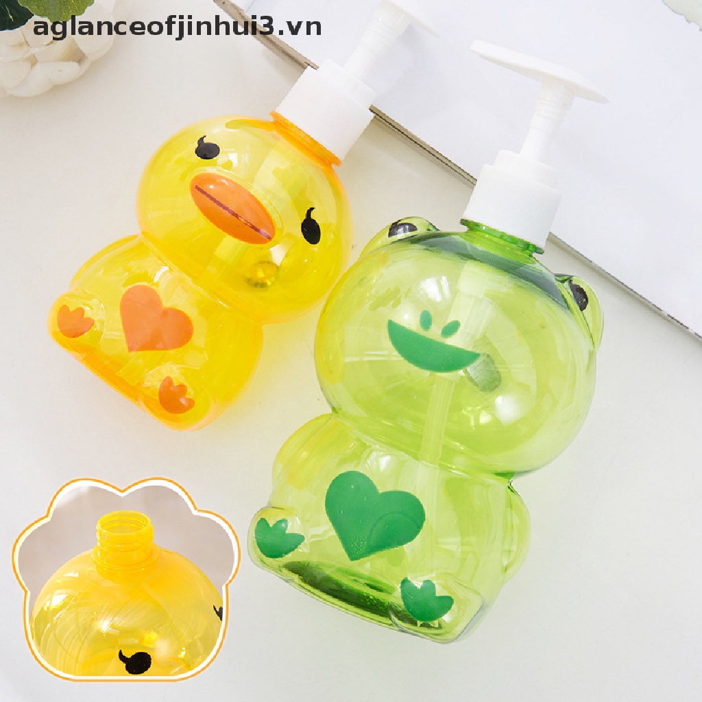 Bình Đựng Xà Phòng Dạng Nhấn Hình Động Vật / Ếch / Vịt Dễ Thương 250ml