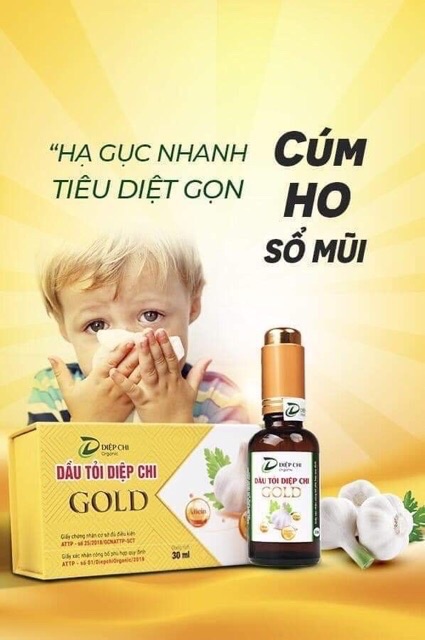 Dầu Tỏi Diệp Chi - Ngăn Ngừa Ho Sổ Mũi Cảm Cúm - Nguồn Kháng Sinh Tự Nhiên