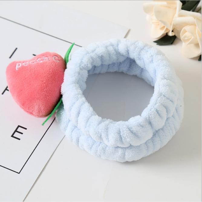 Băng đô quả đào- Băng Đô Turban Quả Đào 3D Peach Vải Bông Nhung Dày Dặn Siêu Mềm Mướt Cute