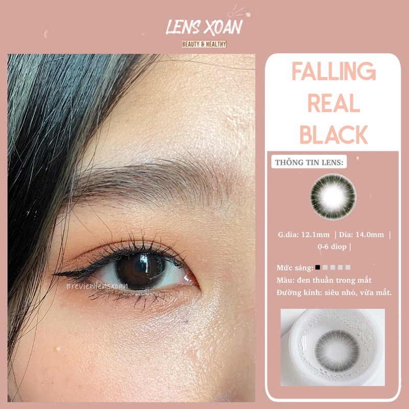 KÍNH ÁP TRÒNG FALLING REAL BLACK ( Đen thuần trong vắt)