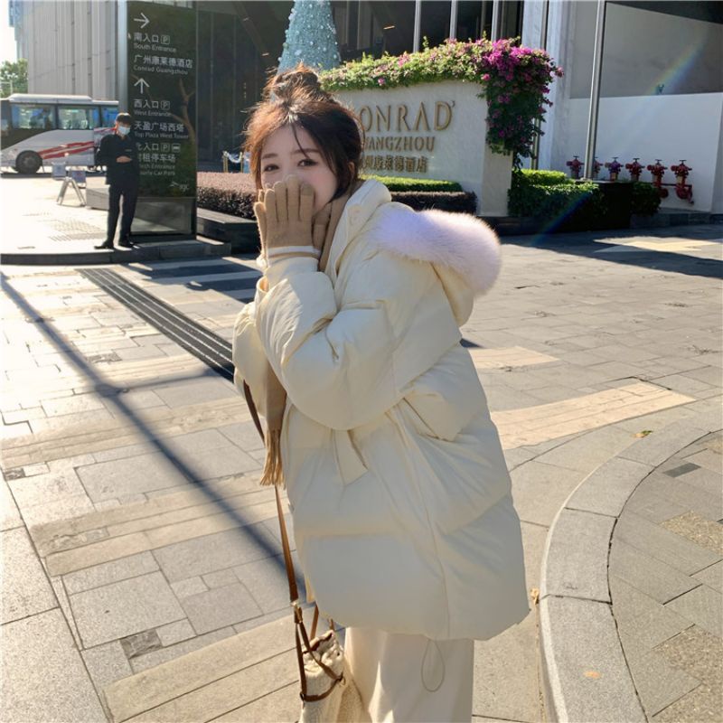 Khoác phao mũ lông