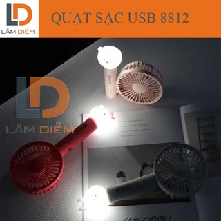 QUẠT SẠC USB GẤP GỌN CÓ ĐÈN LED 8812