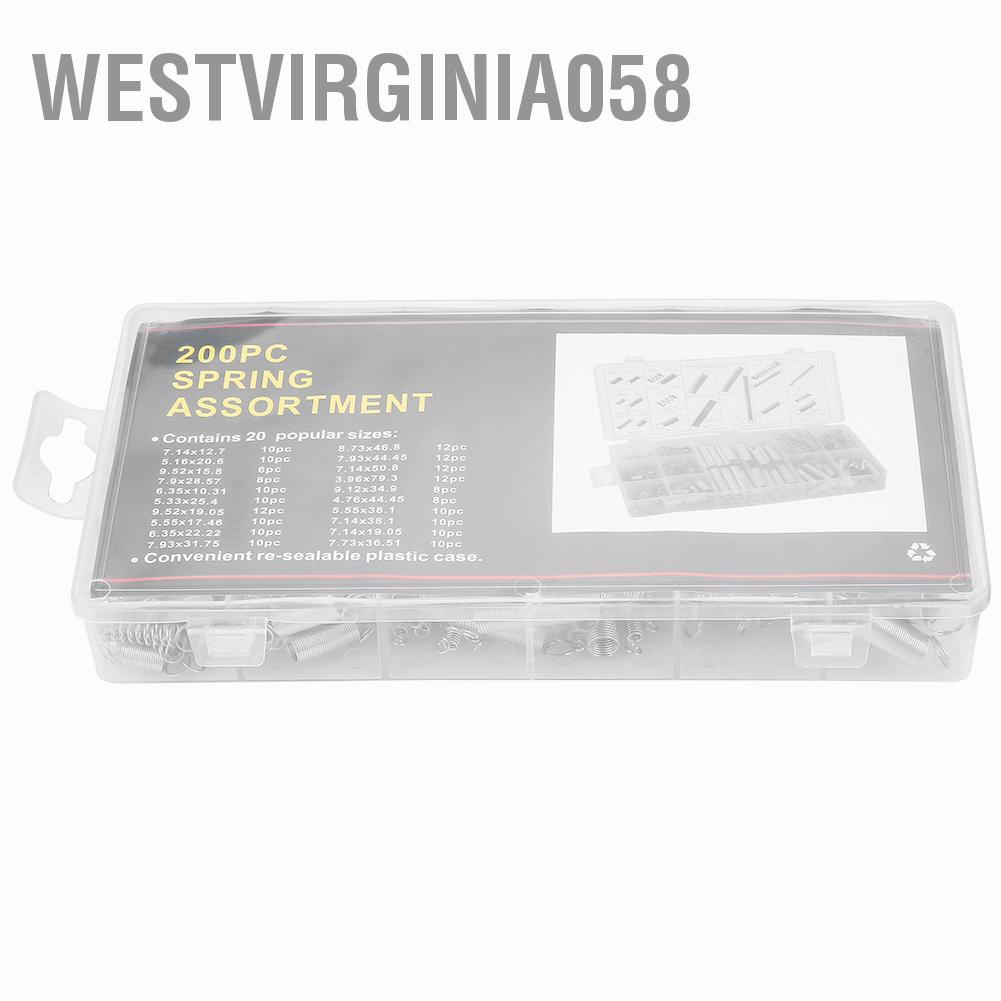 Hàng Hot 200 cái / bộ 20 kích cỡ Bộ mở rộng lò xo nén bằng thép carbon với hộp Westvirginia058 Hàng giao ngay