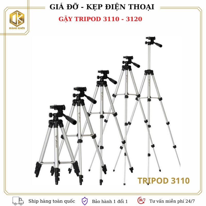 Giá đỡ chụp ảnh điện thoại tripod 3 chân 3110, 3120 cao cấp