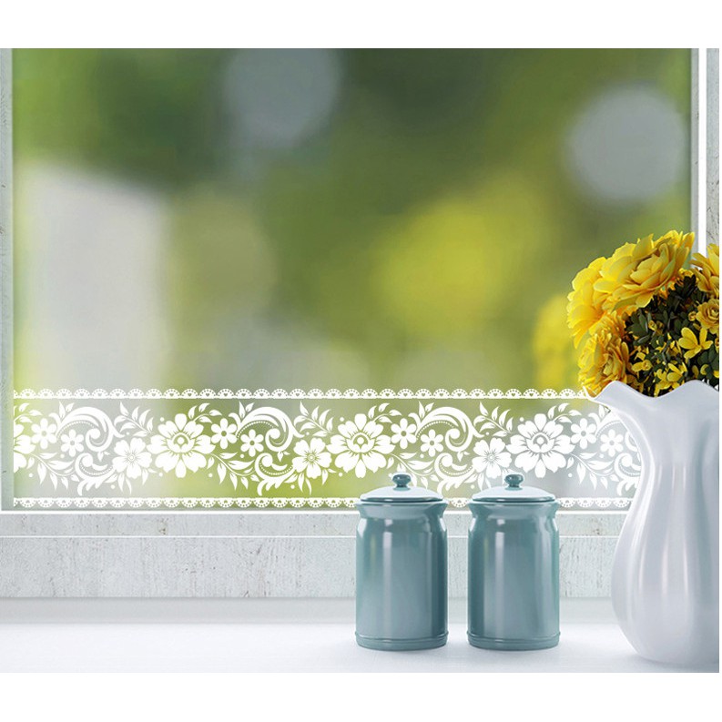 Cuộn 10m len dán viền tường keo sẵn hoa văn trắng keo sẵn (cao 10cm)