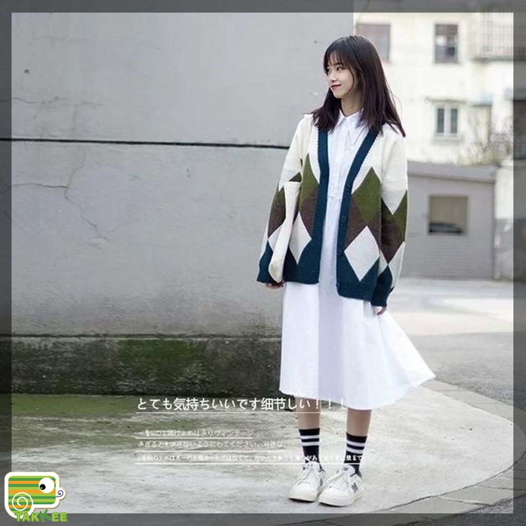 Áo Cardigan Len Nữ Phong Cách Hàn Quốc, Áo Khoác Len Phong Cách Vintage