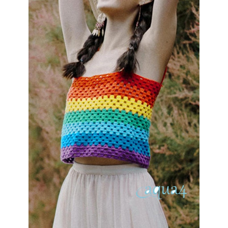 Áo Tank Top Hai Dây Màu Sắc Tương Phản Thời Trang Mùa Hè Cho Nữ