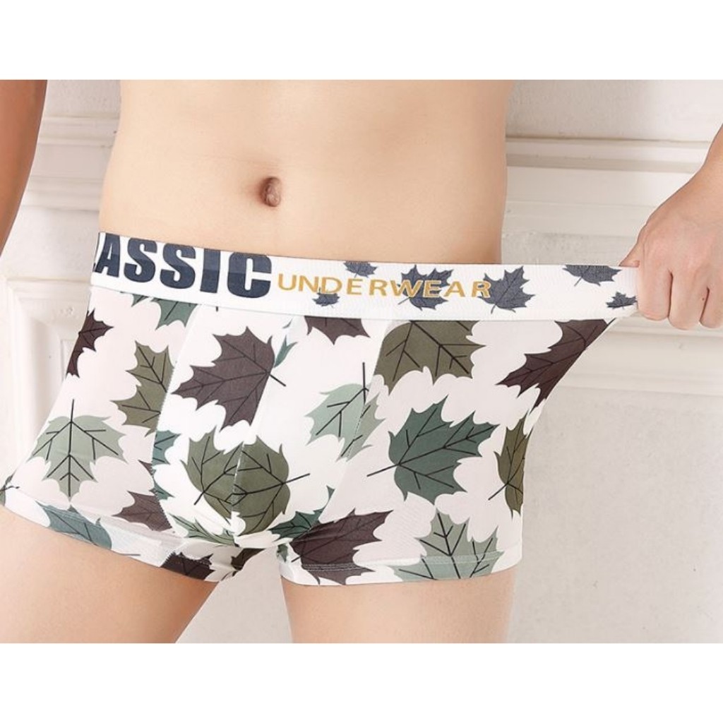 [NHÌN LÀ THÍCH] Quần Sịp Đùi Nam Boxer CLASSIC Chất Liệu Cotton Thun Lạnh, Cạp Ép Bản To, Họa Tiết Độc Đáo