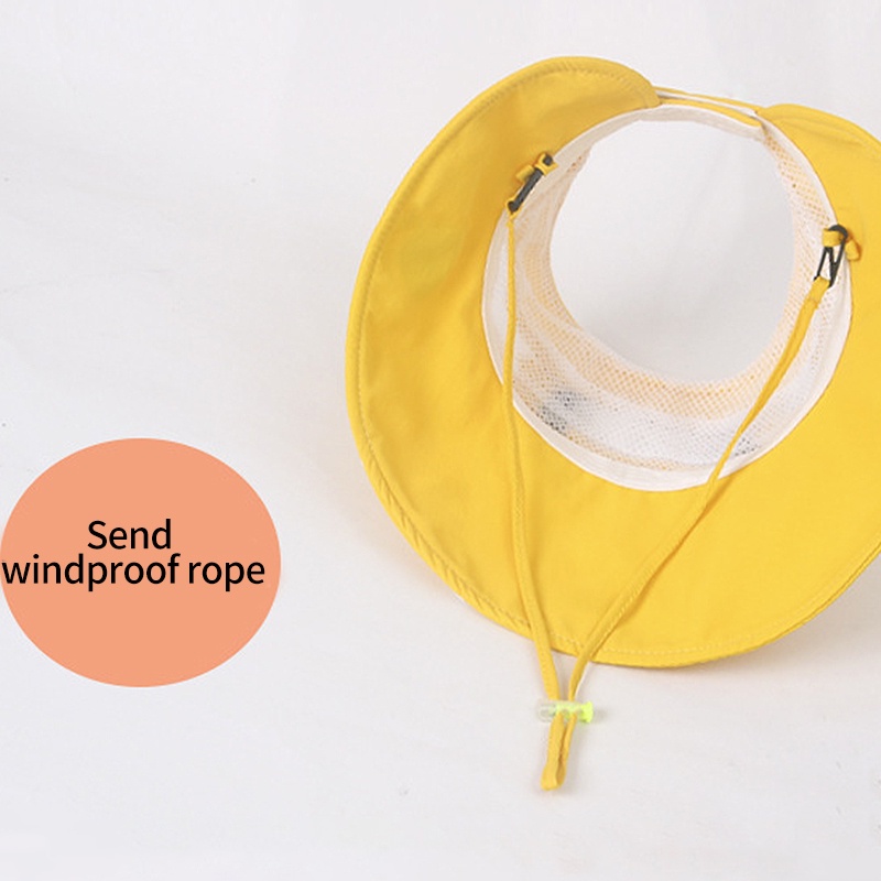 Nón Tai Bèo Che Nắng Hở Chóp Phối Khăn Choàng Dễ Thương Cho Bé Gái