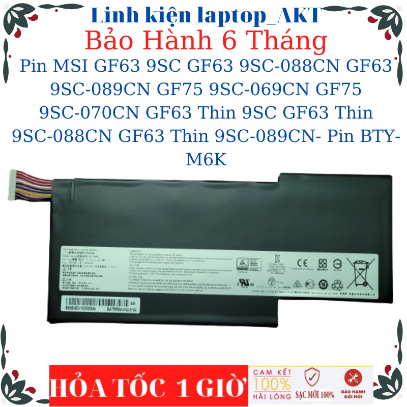 Pin laptop MSI GF63 9SC GF63 9SC-088CN GF63 9SC-089CN GF75 9SC-069CN GF75 9SC-070CN GF63 Thin 9SC GF63 Thin 9SC-088CN