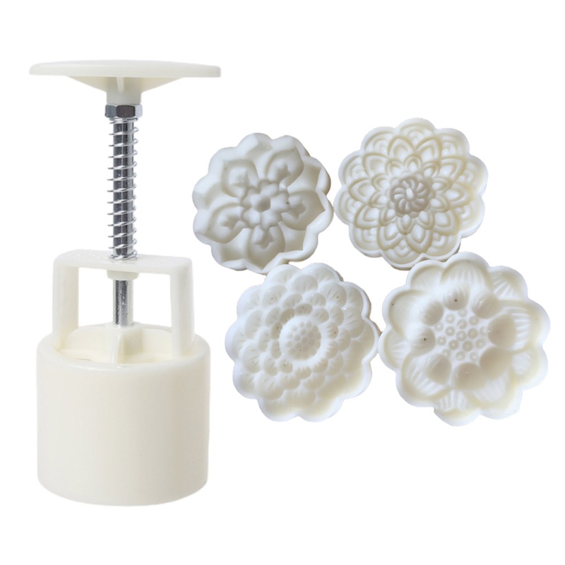 Khuôn Nhựa Nhấn Tay Làm Bánh Trung Thu Hình Hoa Sen Dễ Thương