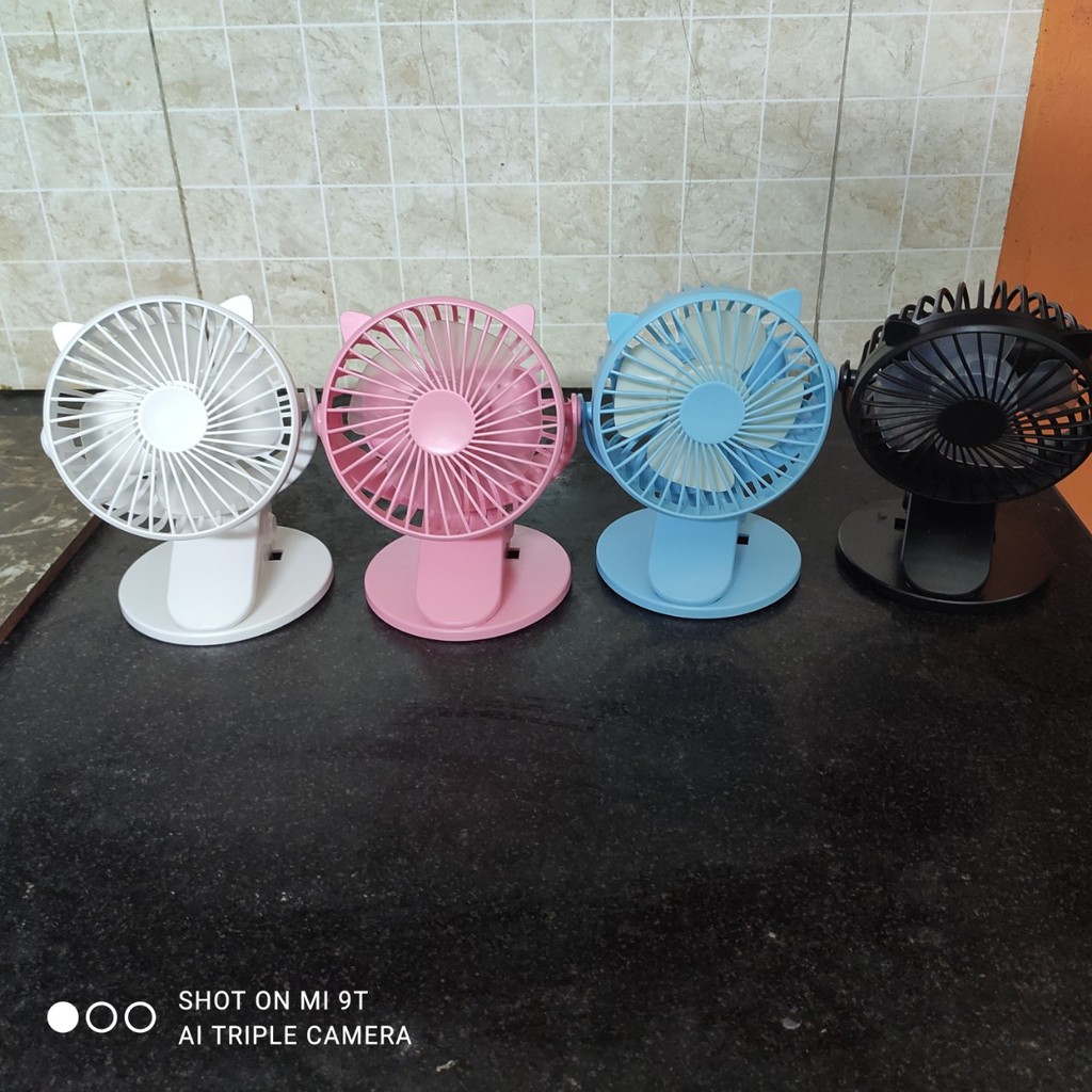 Quạt Mini-Quạt Kẹp Bàn gió siêu mát 3 cấp độ-Xoay 720 độ-Dùng pin 2000mAh-Usb | BigBuy360 - bigbuy360.vn