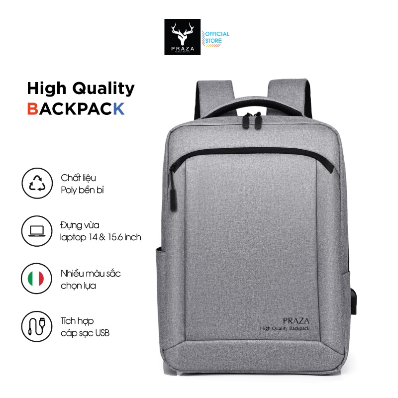 Balo Công Sở Đựng Laptop 15.6 inch Cao Cấp PRAZA BLS0187