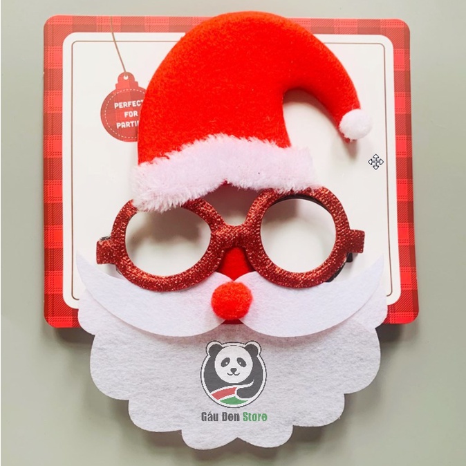 Mắt Kính Hóa Trang Ông Già Noel Có Râu - Kính Mắt Noel