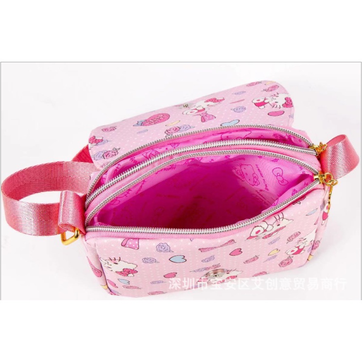 [Hàng Sẵn] Chính Hãng Túi Xách Đeo Vai Hello Kitty cho Bé phong cách Hàn Quốc Không Thấm Nước