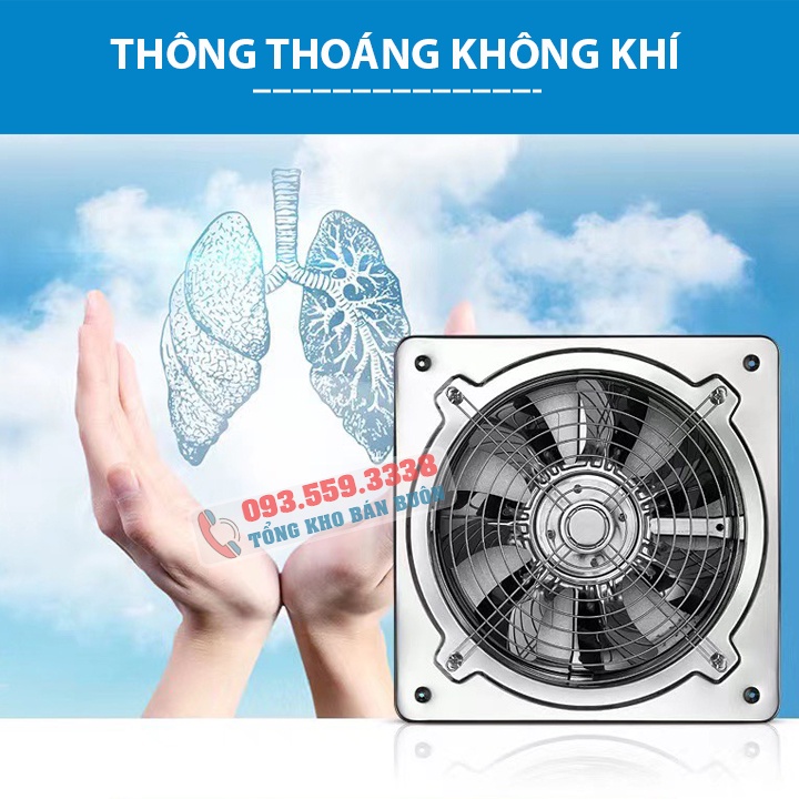 Quạt Thông Gió, Quạt Hút Mùi nhà Bếp, Nhà vệ Sinh FD200 Công Suất 80W - Lõi Đồng Cao Cấp