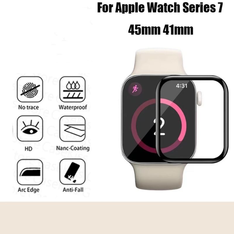 Cường lực màn hình 3D Cạnh Cong Full mặt kính cho Apple Watch serie 7 41mm/45mm (không phải kính)