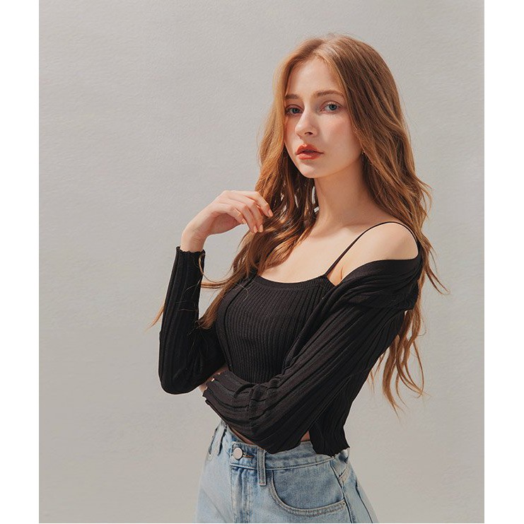 Set áo len 2 dây kèm áo khoác nữ Air Space 2040127007 | BigBuy360 - bigbuy360.vn