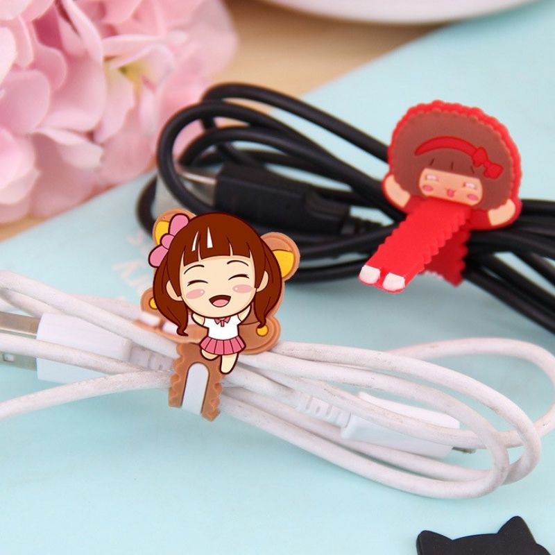 [TIỆN DỤNG ] Dây quấn tai nghe - cuốn quấn thu gọn cáp sạc , dây sạc chống rối họa tiết hoạt hình cute giá rẻ