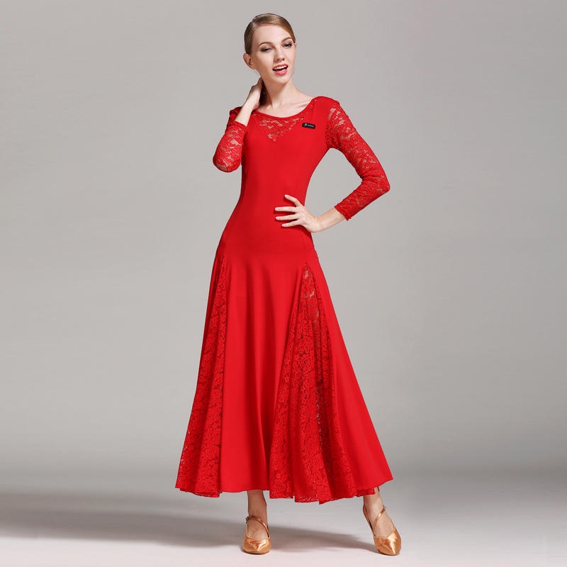 Đầm Múa tango Phối Ren Dáng Dài Thiết Kế Hiện Đại Cá Tính