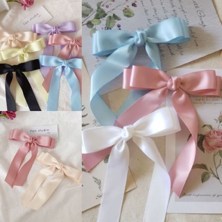 kẹp tóc nơ satin nhỏ 2 tầng đuôi dài hàn quốc