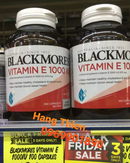 (Đủ bill chemist) VITAMIN E BLACKMORE ÚC 1000IU hộp 30 viên | BigBuy360 - bigbuy360.vn