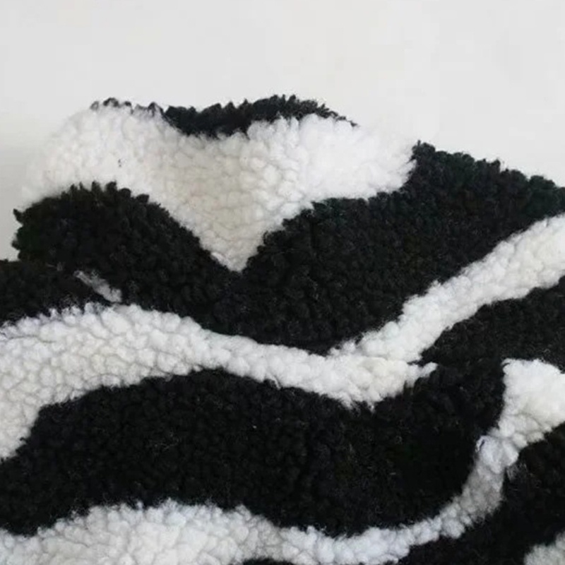 Áo khoác tay dài họa tiết da ngựa vằn khóa kéo làm bằng lông thú giả giữ ấm vào mùa đông dáng ngắn cao cấp