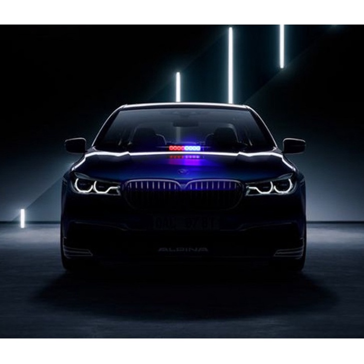 Đèn chớp Police xanh đỏ 12V 8W 8 LED gắn kính cho xe cảnh sát, quân sự, xe ưu tiên.