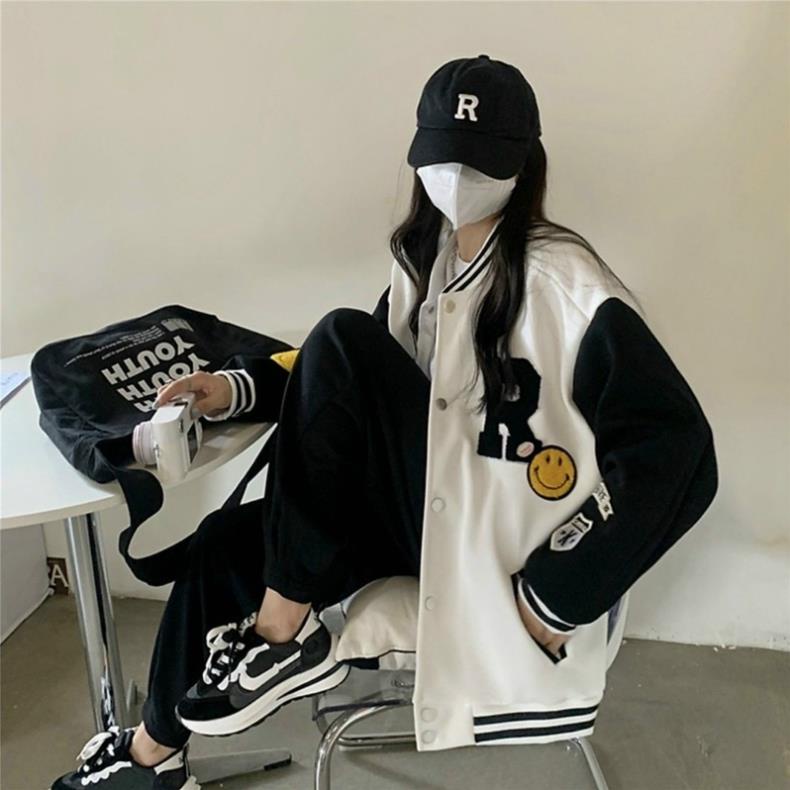 Áo khoác nỉ bomber logo R bao chất bao đẹp-A821