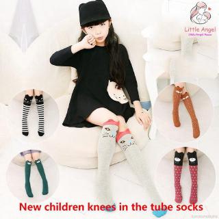 Tất dài qua gối bằng cotton cho bé gái 3-12 tuổi
